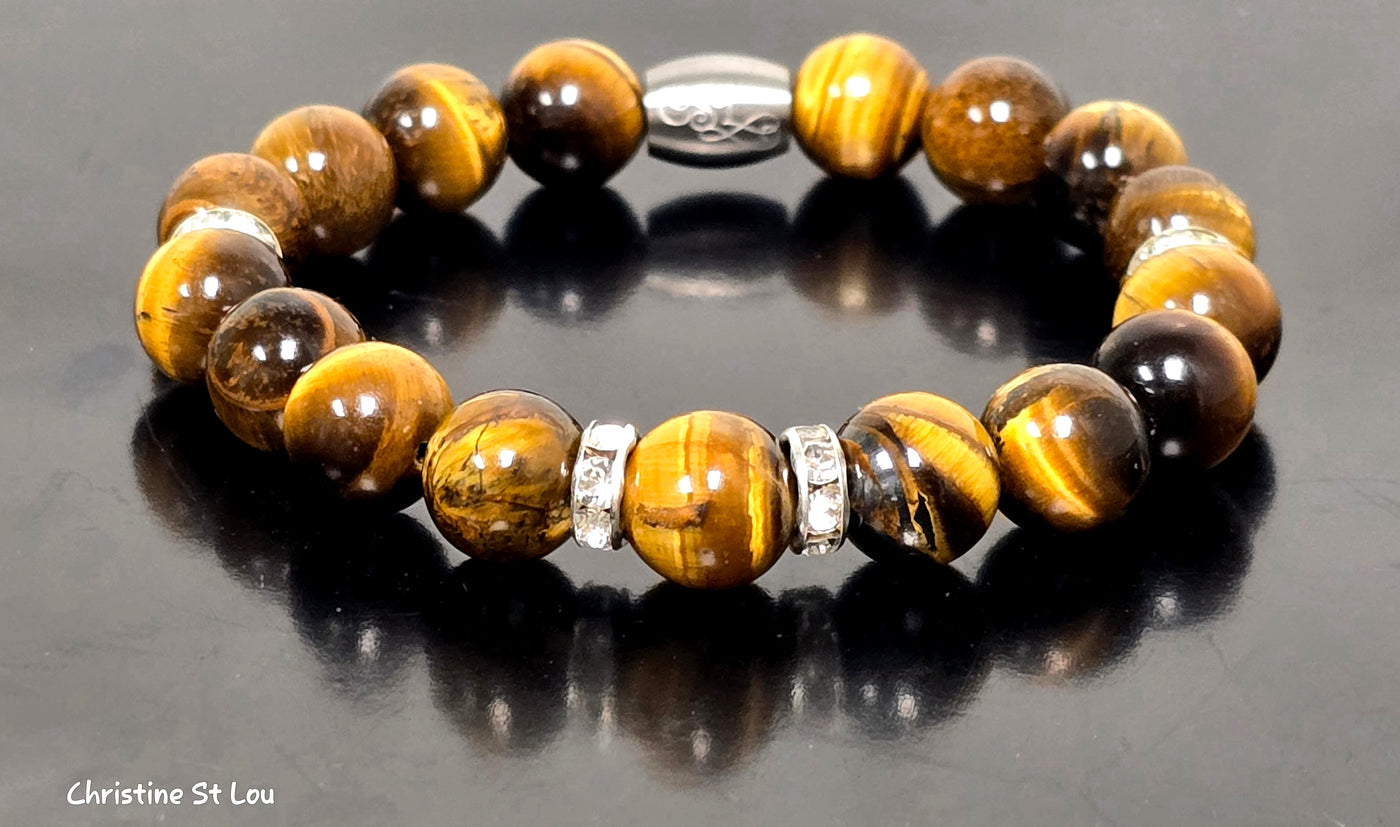 Ladies Tiger's Eye Embellished 10mm