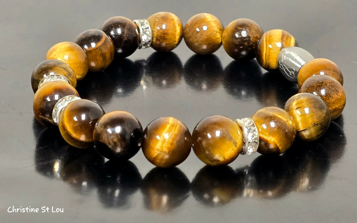 Ladies Tiger's Eye Embellished 10mm