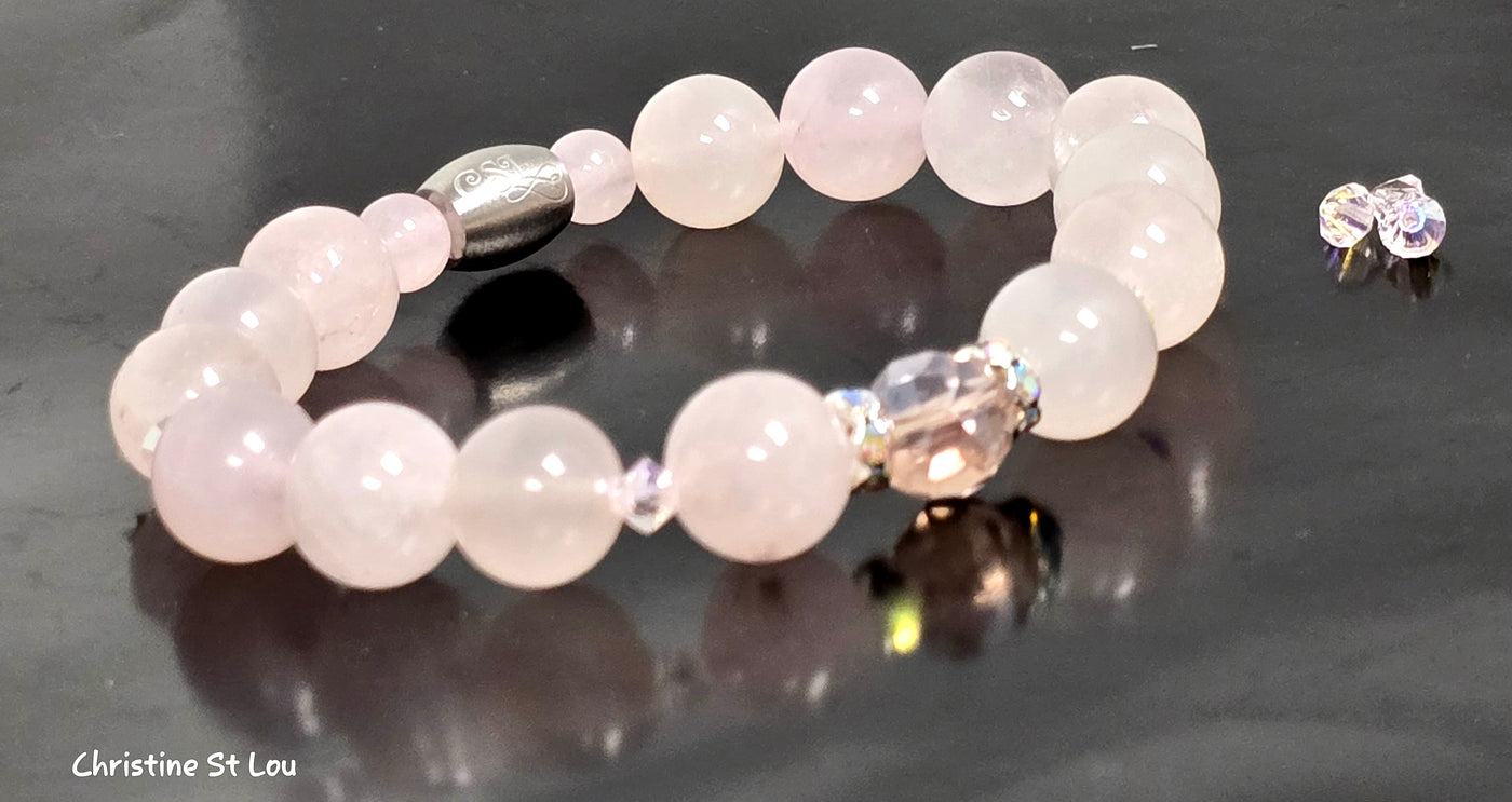 Ladies ROSE QUARTZ Embellished