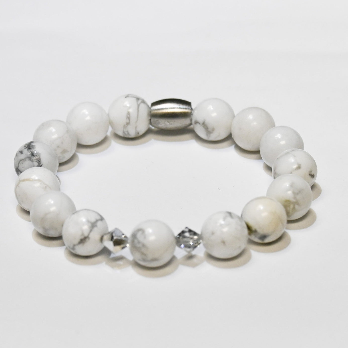 Ladies Howlite  and Chez Crystal 10mm